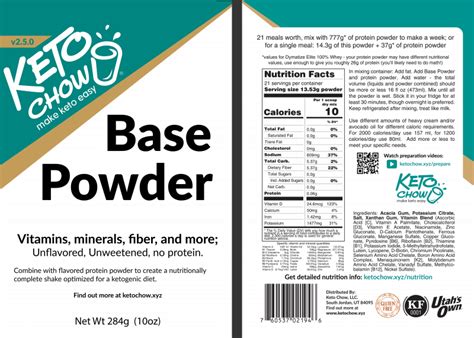 keto chow base powder|Nutrition And Ingredients